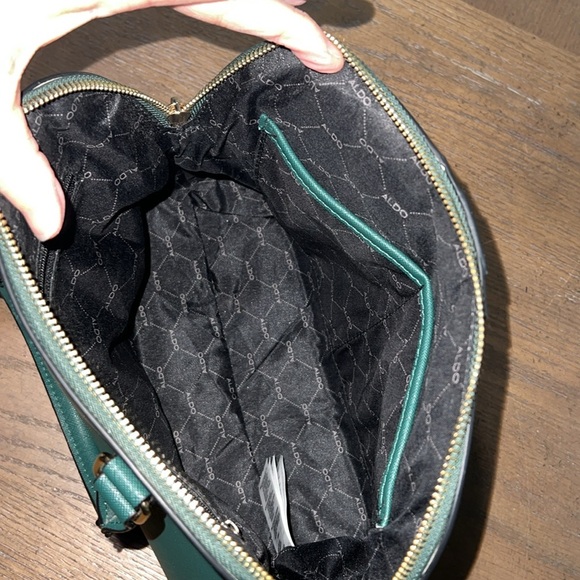 🦃 Aldo Dark Forest Green Crossbody Handbag w/Matching Wallet - Picture 6 of 10